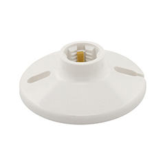 Eaton lampholder, Keyless switch, #14 - 10 AWG, Medium base, White, Thermoset, 250V, 660W, Wire leads 303500