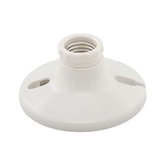 Eaton lampholder, Keyless switch, #14 - 10 AWG, Medium base, White, Two piece, Thermoset, 250V, 660W, Wire leads 276200