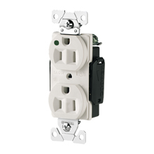 Eaton Arrow Hart extra heavy-duty hospital grade single receptacle, #14-10 AWG, 15A, Healthcare, Flush, 125V, Back and side, Gray, Brass, Nylon, 5-15R, Single, Screw, Nylon, Core pack