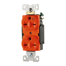 Eaton Arrow Hart extra heavy-duty industrial specification grade single receptacle,#14-10 AWG,15A,Industrial,Flush,250V,Back and side,Orange,Brass,High-impact nylon face,Glass-filled nylon base,6-15R,Single,Screw,Nylon,Core pack