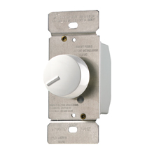 Eaton rotary dimmer, Power failure memory, non-preset, #16 AWG, 5A, 120V, Wire lead, Maintained closure, Light almond, Indoor, 60 Hz, Incandescent, halogen, 0° to 40°C, Single-pole, Polycarbonate, 1000W