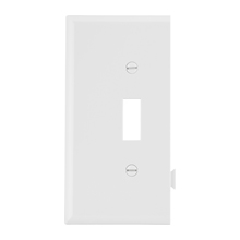 Eaton Sectional wallplate, Center piece, White, Toggle Cutout, Polycarbonate, Single- gang, Mid-size