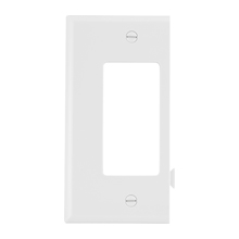 Eaton Sectional wallplate, Center piece, White, Decorator Cutout, Polycarbonate, Single- gang, Mid-size