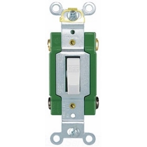 Eaton Arrow Hart industrial grade toggle switch, #14-10 AWG, 30A, Flush, 120/277V, Back and side, Screw, Red, Load type: Motor Control, Fan, LED, Incandescent, ELV, MLV, CFL, Flourescent, Halogen, Double-Pole,Dual-pole,Brass,Polycarbonate