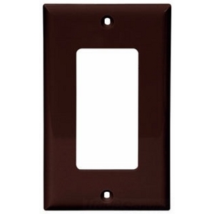 Eaton Decorator / GFCI wallplate, Brown, Decorator Cutout, Nylon, Single- gang, Standard, ED Box