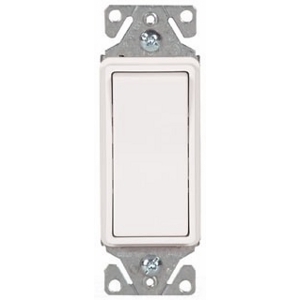 Eaton standard grade decorator switch, Lighted in off position, box, #14-12 AWG, 15A, Flush, 120/277V, Back/push, Maintained, White, Motor Control, Fan, LED, Incand, Florscnt, Halogen, Single-pole, Thermoplastic 628009