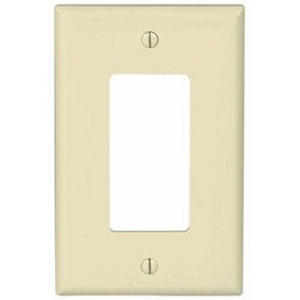 Mid-size Decorator Wallplate, Almond, Decorator, Polycarbonate, 1, Mid-size