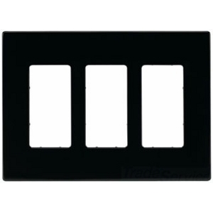 Black,  Three Gang,  Screwless Wallplate