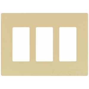 Ivory,  Three Gang,  Screwless Wallplate