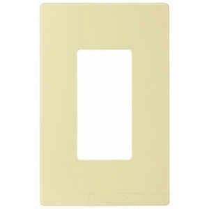 Eaton Screwless wallplate, Screwless, Almond, Decorator Cutout, Polycarbonate, Single- gang, Mid-size