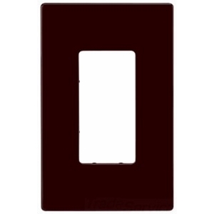 Eaton Screwless wallplate, Screwless, Brown, Decorator Cutout, Polycarbonate, Single- gang, Mid-size
