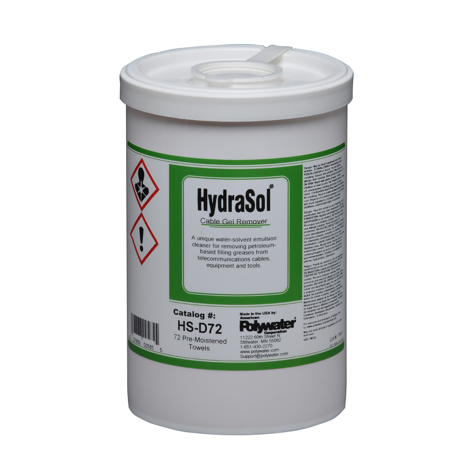 Product image for American Polywater HS-D72 72-Count HydraSol® Wipe