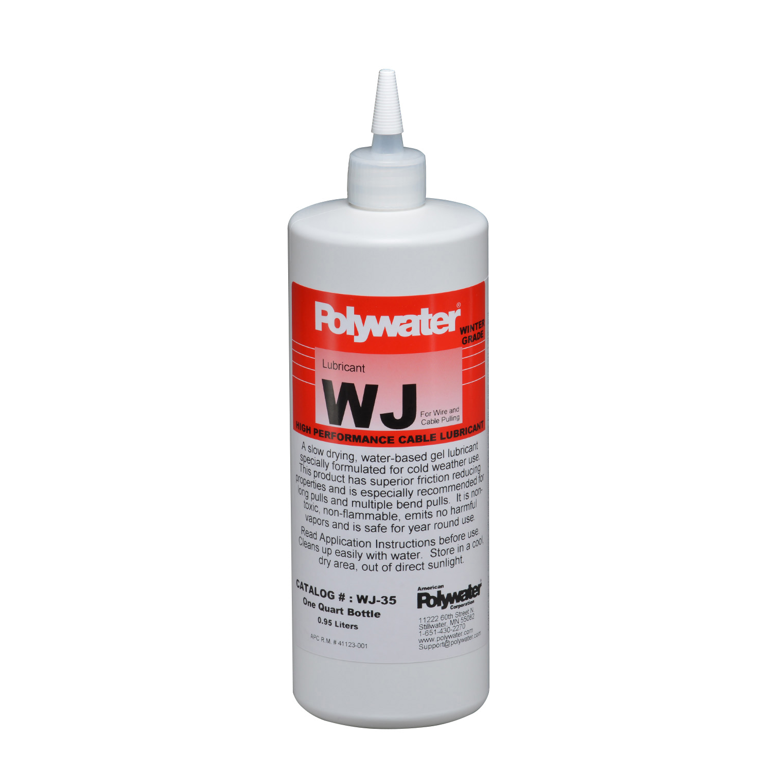 Product image for American Polywater WJ-35 1 Quart Squeeze Bottle 7.5 to 9 pH Cream Cable Lubricant