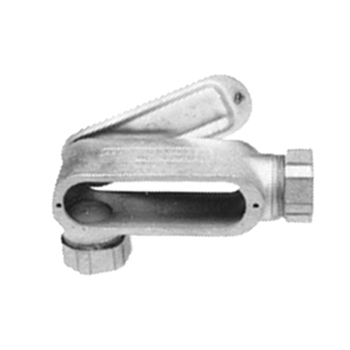 IMC/Rigid Conduit Body, Access Opening Left/Right Side, Configuration LRL, Cover Type Zinc Electroplated Chromate Epoxy Powder Coated Malleable Iron, Hub Location 90 Deg, Number of Hubs 2, Hub Size 1-1/2 Inch, Size 8.19 Inch L x 3.5 Inch W, Installation Threaded, Material Zinc Electroplated Chromate Epoxy Powder Coated Malleable Iron Body, Fiber/Neoprene Gasket, Stainless Steel Screw, Form Type Form 35, Approval UL 514A/514B/E2527, CSA C22.2, Used On IMC/Rigid Conduit, Applicable Standard NEC/CEC, NEMA FB-1