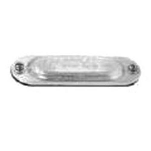 FM9 Blank Cover With Integral Gasket, Hub Size: 3/4 IN, Form: 9, Mounting: Screw-In, Material: Stamped Aluminum, Finish: Natural Aluminum, Enclosure: NEMA 3R, Standard: UL 514A, UL File Number E2527, CSA C22.2 No. 18.3, CSA 065183, Class I, Division 2, NEMA FB-1, For FM9 Aluminum Unilet Conduit Outlet Bodies