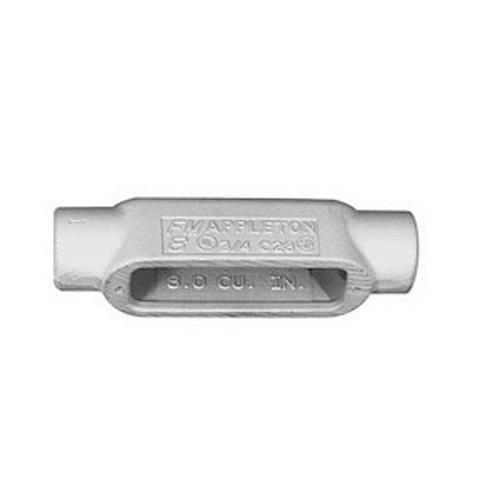 FM8 Grayloy-Iron UNILETS Type C Conduit Outlet Body, Hub Size: 2 IN, Form: 8, Length: 12.38 IN, Width: 3.88 IN, Height: 3.56 IN, Material: Grayloy-Iron, Finish: Triple-Coat (Zinc Electroplate, Chromate And Epoxy Powder Coat), Color: Gray, Con