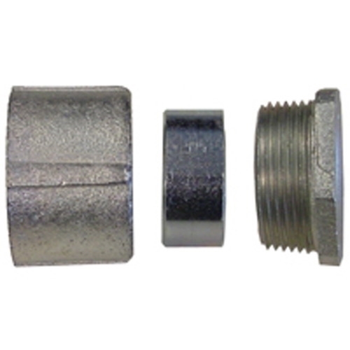 3-Piece Union, Trade Size: 1-1/2 IN, Outside Diameter: 2-5/8 IN, Length: 2-5/16 IN, Flexibility: Rigid And IMC, Material: Malleable Iron, Connection: Female Threaded, Standard: UL 514B, UL File Number E14814, CSA C22.2 No. 18.3, CSA 065178