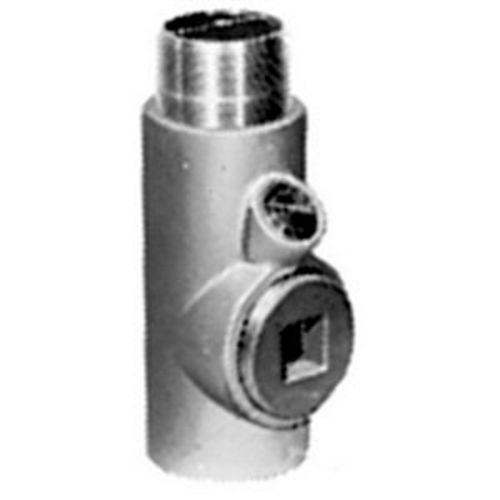UNILETS EYS Series 25 PCT Fill Vertical And Horizontal Sealing Fitting With Removable Nipple, Size: 2 IN, Material: Grayloy-Iron, Finish: Triple-Coat (Zinc Electroplate, Chromate And Epoxy Powder Coat), Color: Gray, Connection: Tapered MNPT