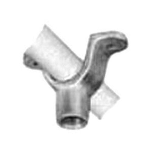 UNILETS Support Hanger, Size: 3/4 Or 1/2 IN, Length: 3.31 IN, Material: Malleable Iron, Finish: Zinc Electroplate And Clear Chromate, Standard: CSA 065180, For Use With Threaded Rigid Metal Conduit And IMC