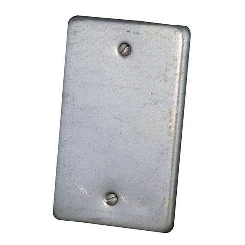Blank Box Cover, Material: Steel, Finish: Zinc Electroplate, Mounting: Box, For Use With Unilets FS And FD Single Gang And Tandem Cast Hub Device Boxes