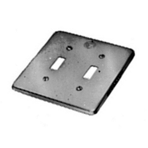 1-Gang Box Cover, Material: Steel, Finish: Zinc Electroplate, Number Of Outlet: (2) Square Handle Tumbler/Toggle Flush Switches, Mounting: Box, For Use With Square Handle Tumbler Or Toggle Flush Switches
