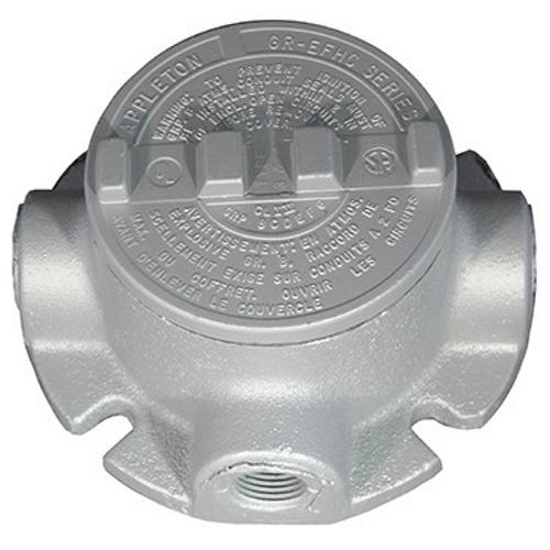 UNILETS Flanged Outlet Box, Number Of Outlet: 3, Material: Malleable Iron, Size: 1/2 IN, Cable Entry: (3) 1/2 IN GRFT Hub, Cubic Capacity: 18 CU-IN, Knockouts: No, Cover Opening: 3.38 IN, Form Number: 1, Height: 3-3/4 IN, Width: 3-3/4 IN,