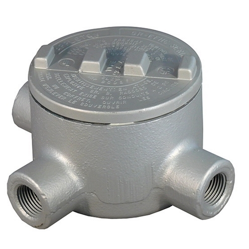 UNILETS Outlet Box, Number Of Outlet: 3, Material: Malleable Iron, Size: 2 IN, Cable Entry: (3) 2 IN GRT Hub, Cubic Capacity: 76 CU-IN, Knockouts: No, Cover Opening: 4.88 IN, Form Number: 3, Height: 5-3/4 IN, Width: 5-3/4 IN, Depth: 4-1/4