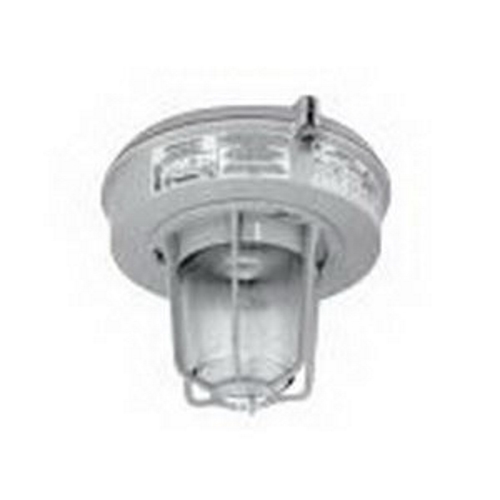 Appleton Mercmaster III ML Series Low Profile HID Luminaire With Cast Guard, Fixture Type: Pendant (Rigid Mounting), Lamp Type: 100 WTT 9500 LM Medium High Pressure Sodium, Lamp Wattage: 100 WTT, Voltage Rating: 120/208/240/277 V, Number Of Lamps: 1, Material: Stainless Steel Hardware And Latch Assembly, Cast Copperfree (4/10 Of 1 PCT Maximum) Aluminum Mounting Hood, Body And Guard, Fixture Wattage: 130 WTT, Amperage Rating: 0.6 AMP Starting, 0.52 AMP Operating At 277 V, Length: 12.06 IN, Width: 12.06 IN, Housing Finish: Baked Gray Epoxy-Clad Powder Coat, Housing Material: Cast Copperfree (4/10 Of 1 PCT Maximum) Aluminum, Ambient Temperature Range: 65 DEG C, Temperature Range: 90 DEG C Supply Wire, Ballast Type: High Reactance High Power Factor Autotransformer (HX-HPF), Ballast Quantity: 1, Number Of Hubs: 1, Hub Size: 3/4 IN NPT, Reflector/Refractor: NEMA III Heat-Resistant Prismatic Glass Refractor, Frequency Rating: 60 HZ, Enclosure: NEMA 4X, IP66, Standard: Class I, Division 2, Groups A, B, C, D, Class I, Zone 2, AEx nA nR IIC (Z2), Class I, Zone 2, Ex nR IIC (Z), Class I, Zone 2, AEx nR IIC (ZB), Class II, Division 1 And 2, Groups E, F, G, Class III, UL 1598A, 60079-15, 844, CSA LR25428, Enclosed And Gasketed Fixtures Suitable For Use In Marine And Wet Locations, And In A Wide Range Of Industrial, Chemical Processing And Other Areas Where Flammable Gases And Vapors Or Combustible Dusts Are Present, Areas Of Low Clearance, Low Ceiling Heights Or Where Fixture Weights Must Be Minimized, R Use In Non-Hazardous Locations Where Severe Weather Conditions, Excessive Moisture, Dirt, Dust Or Corrosive Atmospheres Are Present, Oil Refineries, Pulp And Paper Mills, Chemical Plants, Food-Processing Areas, Inspection Facilities, Foundries, Power Plants, Storage Areas, Waste And Sewage Treatment, Parking Garages, And Other Areas Where Dust, Water, Dirt And Rough Usage Are A Problem