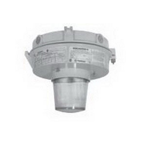 Appleton Mercmaster III ML Series Low Profile HID Luminaire With Cast Guard, Fixture Type: Ceiling Mount, Lamp Type: 175 WTT 17500 LM Medium Pulse Start Metal Halide, Lamp Wattage: 175 WTT, Voltage Rating: 120/208/240/277 V, Number Of Lamps: 1, Material: Stainless Steel Hardware And Latch Assembly, Cast Copperfree (4/10 of 1PCT max.) Aluminum Mounting Hood, Body And Guard, Fixture Wattage: 199 WTT, Amperage Rating: 0.3 AMP Starting, 0.76 AMP Operating At 277 V, Length: 13.62 IN, Width: 13.62 IN, Housing Finish: Baked Gray Epoxy-Clad Powder Coat, Housing Material: Cast Copperfree (4/10 Of 1 PCT Maximum) Aluminum, Ambient Temperature Range: 40 DEG C, Temperature Range: 105 DEG C Supply Wire, Ballast Type: High Reactance High Power Factor Autotransformer (HX-HPF), Ballast Quantity: 1, Number Of Hubs: 5, Hub Size: 1 IN NPT, Reflector/Refractor: NEMA III Heat-Resistant Prismatic Glass Refractor, Frequency Rating: 60 HZ, Enclosure: NEMA 4X, IP66, Standard: Class I, Division 2, Groups A, B, C, D, Class I, Zone 2, AEx nA nR IIC (Z2), Class I, Zone 2, Ex nR IIC (Z), Class I, Zone 2, AEx nR IIC (ZB), Class II, Division 1 And 2, Groups E, F, G, Class III, UL 1598A, 60079-15, 844, CSA LR25428, Enclosed And Gasketed Fixtures Suitable For Use In Marine And Wet Locations, And In A Wide Range Of Industrial, Chemical Processing And Other Areas Where Flammable Gases And Vapors Or Combustible Dusts Are Present, Areas Of Low Clearance, Low Ceiling Heights Or Where Fixture Weights Must Be Minimized, R Use In Non-Hazardous Locations Where Severe Weather Conditions, Excessive Moisture, Dirt, Dust Or Corrosive Atmospheres Are Present, Oil Refineries, Pulp And Paper Mills, Chemical Plants, Food-Processing Areas, Inspection Facilities, Foundries, Power Plants, Storage Areas, Waste And Sewage Treatment, Parking Garages, And Other Areas Where Dust, Water, Dirt And Rough Usage Are A Problem