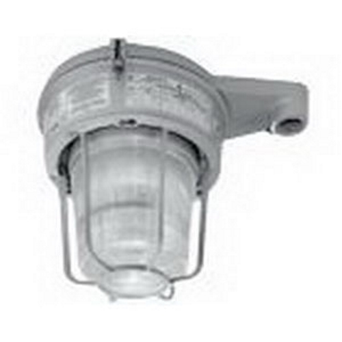 Appleton Mercmaster III ML Series Low Profile HID Luminaire With Cast Guard, Fixture Type: 90 DEG Stanchion, Lamp Type: 150 WTT Medium Incandescent, Lamp Wattage: 150 WTT, Voltage Rating: 120 V, Number Of Lamps: 1, Material: Stainless Steel Hardware And Latch Assembly, Cast Copperfree (4/10 Of 1 PCT Maximum) Aluminum Mounting Hood, Body And Guard, Fixture Wattage: 150 WTT, Width: 17.23 IN, Housing Finish: Baked Gray Epoxy-Clad Powder Coat, Housing Material: Cast Copperfree (4/10 Of 1 PCT Maximum) Aluminum, Ambient Temperature Range: 65 DEG C, Temperature Range: 90 DEG C Supply Wire, Lens Material: Heat-Resistant Prismatic Glass Globe, Number Of Hubs: 1, Hub Size: 1-1/4 IN NPT, Frequency Rating: 60 HZ, Enclosure: NEMA 4X, IP66, Standard: Class I, Division 2, Groups A, B, C, D, Class I, Zone 2, AEx nA nR IIC (Z2), Class I, Zone 2, Ex nR IIC (Z), Class I, Zone 2, AEx nR IIC (ZB), Class II, Division 1 And 2, Groups E, F, G, Class III, UL 1598A, 60079-15, 844, CSA LR25428, Enclosed And Gasketed Fixtures Suitable For Use In Marine And Wet Locations, And In A Wide Range Of Industrial, Chemical Processing And Other Areas Where Flammable Gases And Vapors Or Combustible Dusts Are Present, Areas Of Low Clearance, Low Ceiling Heights Or Where Fixture Weights Must Be Minimized, R Use In Non-Hazardous Locations Where Severe Weather Conditions, Excessive Moisture, Dirt, Dust Or Corrosive Atmospheres Are Present, Oil Refineries, Pulp And Paper Mills, Chemical Plants, Food-Processing Areas, Inspection Facilities, Foundries, Power Plants, Storage Areas, Waste And Sewage Treatment, Parking Garages, And Other Areas Where Dust, Water, Dirt And Rough Usage Are A Problem