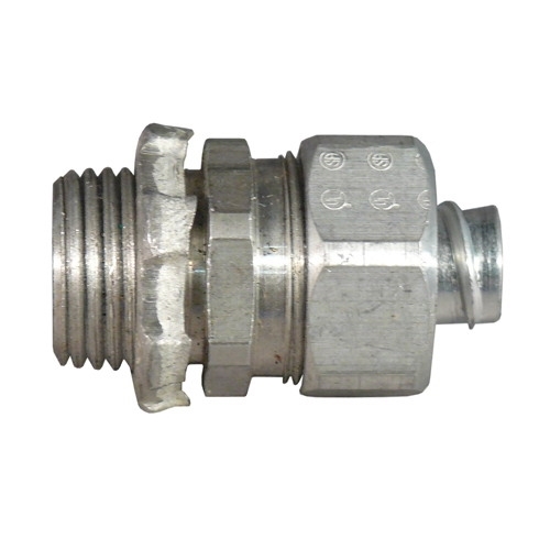 Appleton ST Series Straight Liquidtight Connector With Plain Throat, Size: 3/4-14, Connection: Threaded X Compression, Material: Copperfree Aluminum, Dimensions: 1.5 IN Length X 1.5 IN Height, Thread Length: 0.63 IN, Standard: Class I, Division 2,
