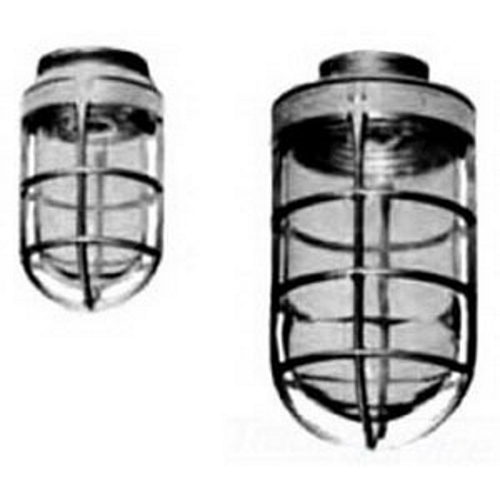 Appleton UNILETS V-51 Series Fixture Unit With Guard, Lamp Type: 60 - 150 WTT A21 Medium Incandescent, Lamp Wattage: 60 - 150 WTT, Voltage Rating: 150 V, Number Of Lamps: 1, Material: Malleable Iron Mounting Hood With Aluminum Adapter And Steel Guard, Porcelain Socket With Brass Screw Shell, Fixture Wattage: 60 - 150 WTT, Housing Finish: Zinc Electroplate, Chromate And Epoxy Powder Coat Mounting Hood And Globe Adapter, Housing Material: Malleable Iron, Ambient Temperature Range: 75 DEG C Non-Classified, 40 DEG C Classified, Temperature Range: 125 DEG C Supply Wire, Lens Material: Natural Finish Glass Globe, Reflector/Refractor: White Porcelain Enamel Steel Reflector, Standard: NEC: Class I, Division 2, Groups A, B, C, D, CSA Certified: Class I, Division 2, Groups A, B, C, D, Class II, Divisions 1 And 2, Groups E, F, G, Class III, Enclosure 3R, UL 1598, UL 844, UL E10444, C22.2 No. 250, C22.2 No. 137, CSA 025428, For Enclosed And Gasketed Lighting Fixtures For Use In Storage Areas, Tunnels, Subways, Chemical Plants And Other Areas Where Moisture, Dirt Or Corrosive Atmospheres Are A Problem, Suitable For Use In Wet Locations, Use With Threaded Metal Conduit