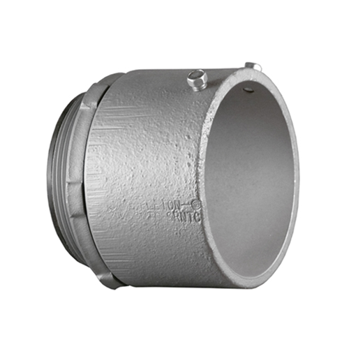 IMC/Rigid Conduit Connector, Type Set Screw, Threadless, Throat Type Insulated, Trade Size 4 Inch, Diameter 5 Inch, Length 3.94 Inch, Thread Length 1 Inch, Material Malleable Iron, Constructional Feature Concrete-Tight, Standard Package 1, Approval UL 514B, CSA C22.2, Used On IMC/Rigid Conduit, Applicable Standard NEMA FB-1