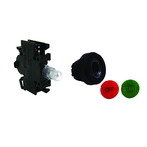 Non-Illuminated Pushbutton Actuator, Type Spring Return, Operation Type Momentary, Body Material Polyamide, Color Red, Green, Enclosure Zone 1 and 2-21 and 22, Ex II 2 GD, IP66, IK10, Size 1.54 Inch Dia x 1.26 Inch H, Mounting Type Rail