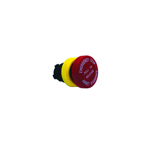 Non-Illuminated Pushbutton Actuator, Type Push-Pull, Mushroom Head, Operation Type Maintained, Body Material Polyamide, Color Red, Enclosure Zone 1 and 2-21 and 22, Ex II 2 GD, IP66, IK10, Size 1.59 Inch Dia x 2.3 inch H, Mounting Type Rail