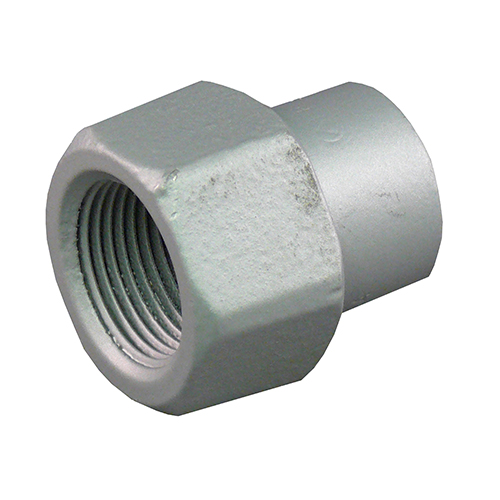 Explosionproof Conduit Reducer Coupling, Large End Trade Size 2 Inch, Small End Trade Size 1-1/2 Inch, Material Copper Free Aluminum Alloy, End Style Belled, Enclosure Class I Group C D, Class II Group E F G, Class III, Approval UL, Constructional Feature Dust-Ignitionproof, Explosionproof