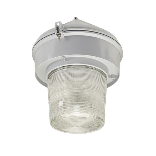 Appleton Mercmaster Low Profile Enclosed and Gasketed Luminaire, Clear Polycarbonate Globe, Photocell, General Purpose Lighting, Standard: cULus, Wattage: Equivalent to 70W HPS/PSMH Watts, Voltage Rating: 120-277 VAC, Amperage Rating: .21-.10 AMPS, Lumens: 2400 Lumens, Power Sources: 120-277 VAC, Lamp Type: LED, Color: Painted Grey with 5700K CCT, Control: 240 V Photocontrol, Number of bulbs: 30, Size: 17.22x12.06x6.92 IN, Shape: Cylindrical, Avg Life: 60000 Hours, Mounting: Stanchion, 1-1/4 IN Hubs