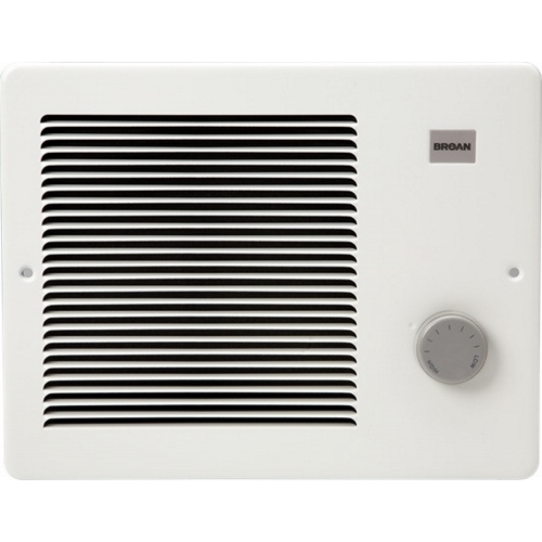 Wall Heater. 500/1000W+ 120VAC+, 750W 208VAC, 1000W 240VAC. White painted grille.