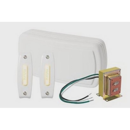 NUTO BK125LWH 2 LIGHTED PUSHBUTTON 1-TFMR DOOR CHIME KIT (QUOTE# 02CHIME)