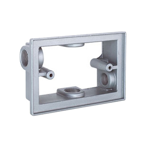 BWF EXF5-2V Flanged 1-Gang Box Extension Adapter, Number Of Outlet: 4, Material: Metal, Size: 1/2 IN, Gray Color, Closure Plugs, Mounting Screws And Gasket Extension Cable Length, Construction: Die-Cast, Cable Entry: (4) 1/2 IN Hubs, Cubic Capacity: 13.3 CU-IN, Knockouts: No, 5-1/4 IN Width X 1-1/2 IN Depth X 3-1/2 IN Height