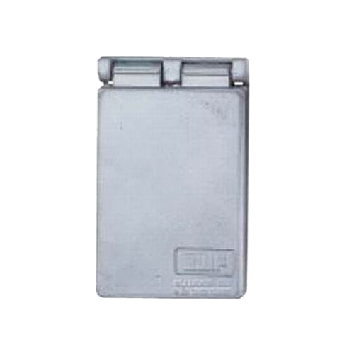 BWF FGV-1DCWV 1-Gang Weatherproof Cover, Material: Metal, Rectangle Shape, Number Of Outlet: (1) GFCI Device, White Color, Construction: Die Cast, Mounting: Vertical, 2-13/16 IN Length X 4-9/16 IN Height, Mounting Hole Space: 3-13/16 IN, NEMA Rating: NEMA 3R, Standard: UL Listed, CSA Certified, NEC Article 410-57(B), For Use With GFCI Devices