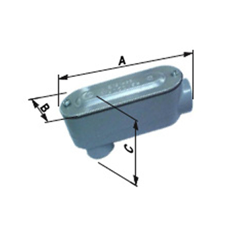 BWF 606-CG Type LB Conduit Body With Cover And Gasket, Hub Size: 2-1/2 IN, 5.8 IN Length, 1.8 IN Width, 2.9 IN Height, Material: Body: Aluminum Die-Cast, Gray Color, Connection: Threaded, Standard: UL File Number E121488, UL 514B, CSA C22.2 No. 18, CSA LR57925, NEMA FB-1 And NEC Article 348, For Used To Gain Access To The Interior Of A Raceway For Wire Pulling, Inspection And Maintenance