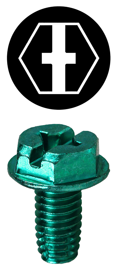 Product image for Dottie 1032TC 10-32 x 3/8" Ground Screw, Thread Cutting Pt,. 5/16" Hex (100/Pk)