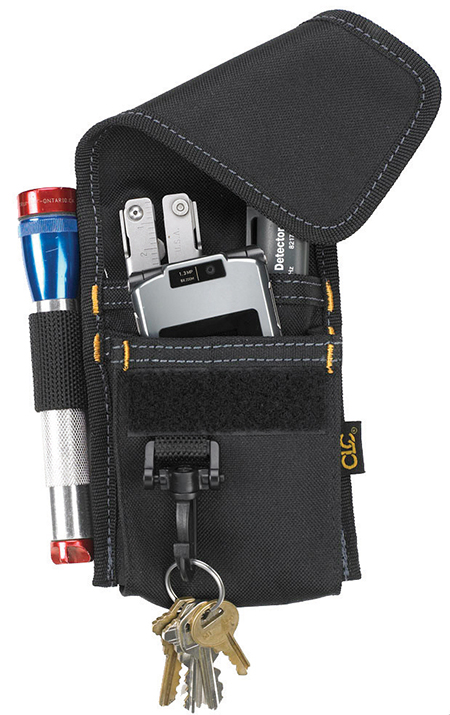 CLC, Poly Multi-Purpose Tool Holder, Black, 4 pockets, Polyester Fabric, Hook and Loop Flap closure type