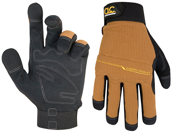 CLC, Workright, Flexgrip High Dexterity Gloves, Medium Size, Resists Abrasion, Hook and Loop Closure cuff, Synthetic Leather palm material, Neoprene-Spandex back material