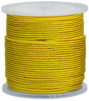 Pull Rope, 3/16 in. x 1000 ft. cable size, 72 lb. load, Light Weight and Strong Construction, Polypropylene, Yellow