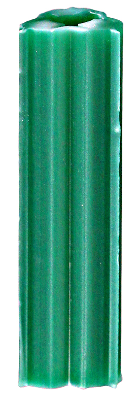 Straight Anchor, 1 in. length, 1/4 in. drill size, #10, #12 screw size, Plastic, Green