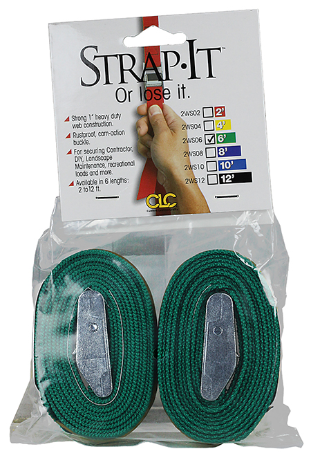 Web Strap, 6 ft. length, Nylon material, Green, 2 piece