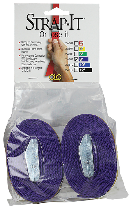 Web Strap, 8 ft. length, Nylon material, Purple, 2 piece