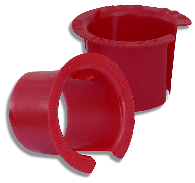 Anti-Short Bushing, Plastic, Red, 14/4, 6/1, 4/1, 12/3 AWG cable size, 3/8 in. flex size